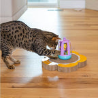 Catstages Two-in-One Chirping Bird Cat Toy with Ball Track for Corrugate Cat Scratcher, Engages Hunting Instincts, Purple