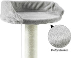 FluffyDream Cat Tree Condo with Scratching Post, Cat Tower Pet Play House with Toy, Grey, 17 Inch (43cm)