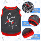 Saintrygo 8 Pieces Dog Shirts Pet Printed Clothes with Funny Letters Summer Pet T Shirts Cool Puppy Breathable Dog Outfit Soft Sweatshirt Cats(Delicate Pattern,Small)