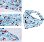 Lionet Paws Christmas Dog Bandana,Fabric Snowman Blue Dogs Kerchief for Medium Large Dogs,Dog Cotton Triangle Bibs Scarf for Girl Boy