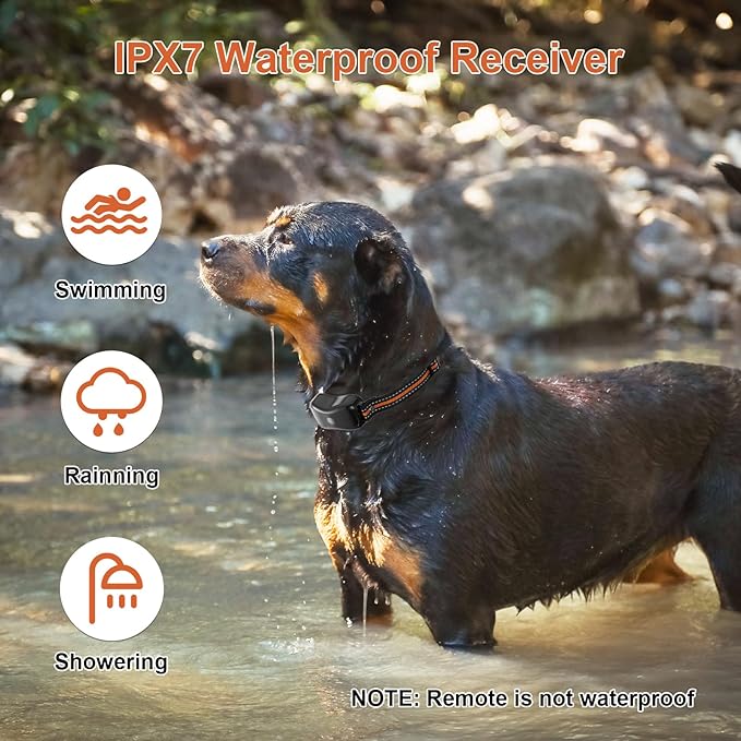 Dog Shock Collar with Remote Control Color Screen - 3300 FT Remote Range, Dog Training Collar with 3 Training Modes, 2 Rechargeable Waterproof E-Collar for Dogs 15-125LBS (Orange, 1 Pack)