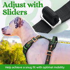 rabbitgoo Dog Harness Small Sized, No Pull Dog Vest with 3 Buckles, Adjustable Soft Padded Pet Harness with Easy Control Handle and Reflective Strips, Green, S