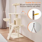 Topeakmart Cat Tower for Indoor Cats 63.5inch, Cat Furniture Condo with Scratching Posts as Kitten Activity Center
