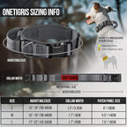 OneTigris Tough Dog Collars, Tactical Dog Collar with Handle, Milltary Adjustable Dog Collar with Heavy Duty Metal Buckle for Training (Medium,Gray)
