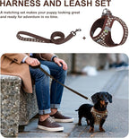 AIITLE Breathable Mesh Dog Vest Harness, No Pull Escape Proof Vest Harnesses with Reflective Bands, Adjustable Plaid Pet Outdoor Harnesses for Small and Medium Dogs Chocolate M
