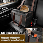 Small Dog Carrier Cage Soft Chihuahua / Softshell Big Cat Carrier Maine Coon / Pet Taxi Carrying Bag over 25lbs / Top Loader Travel Kennel Brown