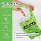 Cat Litter Bags for Poop, Compostable Kitty Poop Bags, 50 Count Unscented Disposal Waste Bags with Handle, Fit Any Scoop, Odor Sealing and Leakproof Dog Pooper Bag
