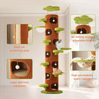 Generic Forest Large Cat Tree with Sisal Scratching Pad Cat Climbing Frame Super Large Cat Tree Tower for Indoor Kittens