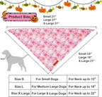 ADOGGYGO Halloween Dog Bandana, Pink Pumpkin Ghost Scarf, Adjustable Fit Female Halloween Bandanas for Small Dogs Puppies (Small)