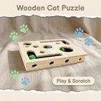 2026 New Cat Nail File Scratch Enrichment Box,Cat Scratchs Puzzle Enrichment Box, Cats Scratch Puzzle Toy with Snack Design, Sandpaper Inside for Indoor Scratching (Brown)