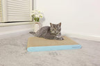 AMZNOVA Cat Scratcher Rescratch Cat Scratching Board, Scratching Pad with Catnip for Indoor, Flat Cardboard Scratcher Scratch Board for Kitten, Extra Wide, Baby Blue