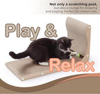 Paws NEST Cat Scratcher, 27.5 Inch L Shaped Cat Scratcher, Eco-Friendly for Indoor Cats, Includes Ball Toy & Premium Catnip, Non-Toxic, Easy Assembly