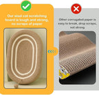 Oval Cat Scratching Board & Mat - Cat Scratching Post 24 Inch Made of Durable Sisal Rope, 3-in-1 Scratching Bed for Indoor Cats to Play, Rest & Scratch (24-inch Brown)