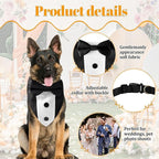 Dog Tuxedo Bandana Collar with Bow Tie, Adjustable Formal Suit Costume for Small Medium Large Dogs, Wedding Engagement Birthday Pet Outfit (Medium)