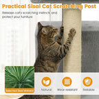 PETSITE 19.5-inch Small Cat Tree, with Sisal Scratching Post, Interactive Hanging Ball, Comfy Condo, and Spacious Top Perch, Ideal for Indoor Cats and Kittens (Grey)
