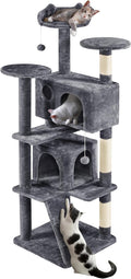 Topeakmart 70in Cat Tree, Multi-Level Cat Tower with Scratching Post Dangling Ball and Condos Cat Furniture for Indoor Cats, Dark Gray