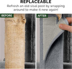 Furhaven Wrap Around Scratching Post Cover for Indoor Cats, Fits Posts Up to 3.5" Diameter, Durable & Less Mess - Tiger Tough Carpet Scratch Mat - Gray, Extra Large/XL (Pack of 3)