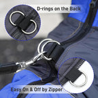 Warm Fleece Dog Coats for Medium Dogs,D-Rings Waterproof Puppy Jacket for Cold Winter,Blue XL