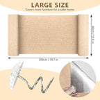 Cat Scratch Pad 78.7x15.8 Inch Self-Adhesive Trimmable Durable Cat Claws Furniture Protector for Couch Sofa Wall Door,Beige