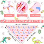8 Pieces Summer Boy Dog Bandanas Dinosaur Triangle Bid Scarf for Dogs Pet Cute Colorful Adjustable Bandana Accessories for Small Medium Pet Puppy Cats