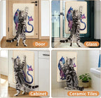 Sisal Cat Scratcher Mat Cat Wall Scratcher for Indoor Scratch Pad Wall Mounted Scratching Post to Protect Couch Carpet Furniture 23.6"x15.7" (Purple Butterfly Cat)