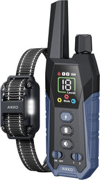 Aikko Professional Dog Shock Collar with Remote - 3300FT Training Collar for Small Medium Large Dogs, IPX7 Waterproof Rechargeable eCollar with 3 Training Modes for No-Pull Stubborn Dogs (Navy Blue)