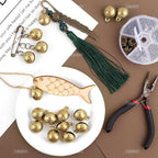 AUEAR, 16 Pack Vintage Brass Mini Jingle Bell DIY Craft 22mm Small Tibetan for Jewelry Making Charms Pendants Wind Chimes Home Door Decor