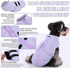 Queenmore XXS Dog Sweater, Soft Fleece Vest Pullover Dog Jacket with Leash Hole, Warm Winter Dogs Clothes Cold Weather Doggy Dachshund Sweaters for Small Dogs Cats Boy or Girl (Lilac, XXS)