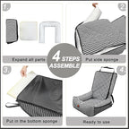 Dog Car Seat for Small and Medium Dogs, Booster Seat Sofa Pet Bed, Portable Car Travel Carrier Bed (Black Stripes,M)