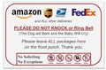 Leave Package Sign - Do Not Knock or Ring DoorBell (Dog Will Bark & Baby Will Cry - Hang Sign)