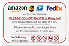Leave Package Sign - Do Not Knock or Ring DoorBell (Dog Will Bark & Baby Will Cry - Hang Sign)