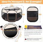 Dog Playpen 45", HOMAGICO Pet Playpen for Indoor Cats Enclosed, Portable Dog Cage Outdoor Tent Crate with Carrying Case, Water-Resistant and Removable Shade Cover,Brown