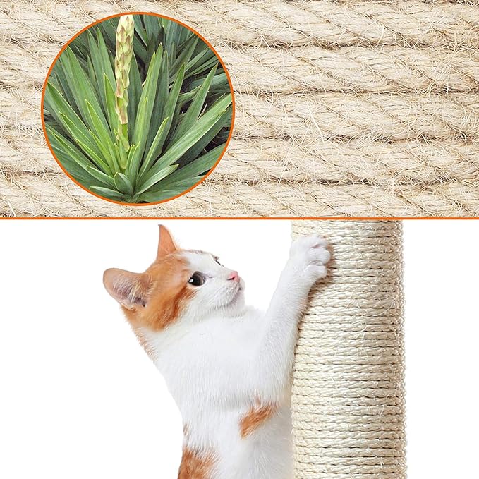 Topeakmart 42in Cat Tree Tower for Indoor Cats, Cat Condo with Perch & Hammock, Activity Center, Multi-Level Cat Furniture with Scratching Posts, Cat House, Light Gray