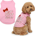 Parisian Pet Dog Shirt – 100% Cotton Shirts for Large Dogs – Pink Sleeveless Pet Clothes – Lightweight and Breathable Dog Apparel – Girl Big Sister Dogs Clothes - Stretchy Pet T Shirts
