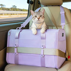 PETSFIT Large Cat Car Carrier with Patented Safety Buckles(19 x 12 x 12) – Roomy Escape-Proof for Safe Driving, Lockable Zippers & Safety Tether, Soft-Sided Travel Carrier for Road Trips & Vet Visits