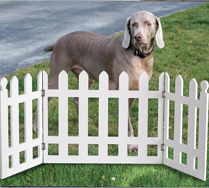 White Picket Fence Folding Pet Gate