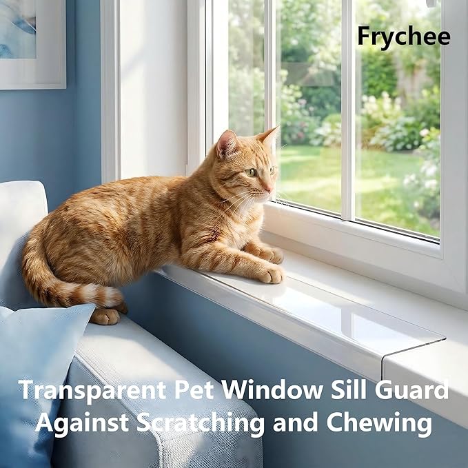 Ultra Clear Window Sill Protector - Scratch & Chew Proof Pet Guard for Dogs & Cats, Easy Install Transparent Ledge Cover, No Residue