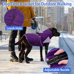 MIGOHI Cozy Small Dog Coat - Reflective Dog Coat for Small Dogs,Fleece Winter Coats Jacket for Dogs with Leash Hole,Snowproof Thick Puppy Clothes,Pomeranian,Chihuahua,XS,Purple