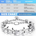 Dog Training Collar, Adjustable Stainless Steel Collar with Quick Release Buckle for Small Medium Large Dogs (S/Neck Girth 11.2"-14.5")