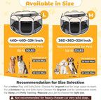 Dog Playpen 45", HOMAGICO Pet Playpen for Indoor Cats Enclosed, Portable Dog Cage Outdoor Tent Crate with Carrying Case, Water-Resistant and Removable Shade Cover, Grey