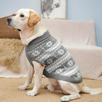 KOOLTAIL Cable Knit Dog Sweater Turtleneck, Cold Weather Pullover Classic Knitwear, Snowflake Pattern Thick Warm Winter Pet Clothes, Dog Christmas Sweater for Small Medium Large Dogs Cats, Grey M