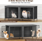 EasyCom Dog Crate Furniture for 1 or 2 Dogs, Heavy Duty Single/Double Dog Crates for Small/Medium/Large Dogs, Dog Kennel Furniture Indoor as TV Stand, Medium Size 63" L(20-35 Pounds), Dark Grey