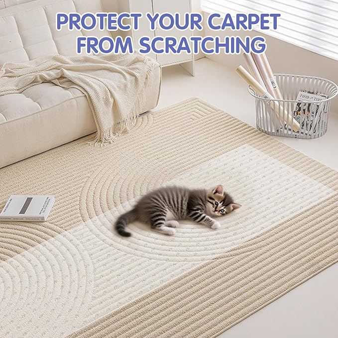 Eunice Carpet Protector for Pets, 15 in x 6.6 Ft Cat Carpet Protector for Doorway, Anti-Slip Cat Scratch Mat, Easy to Cut Plastic Stopper