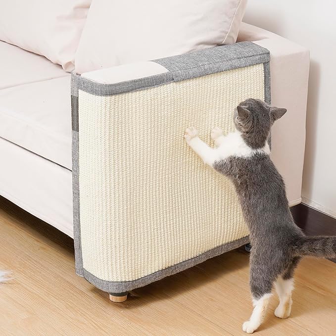 Uross Natural Sisal Cat Couch Protector Scratch Furniture Protector- Couch Protector from Cat Claws, Anti Couch Corner Sofa Protectors Furniture Scratch Guards for Cats - Left