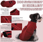 Queenmore XXS Dog Sweater, Soft Fleece Vest Pullover Dog Jacket with Leash Hole, Warm Winter Dogs Clothes Cold Weather Doggy Dachshund Sweaters for Small Dogs Cats Boy or Girl (Burgundy, XXS)