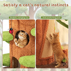 NUNU LAB Luxury Cat Tree for Indoor Cats- 90.5" Super Large Magic Forest Cat Tree Tower with Sisal Scratching Pad, Multiple Condo, Jumping Platforms and Plush Toys for Multi-Cat Household