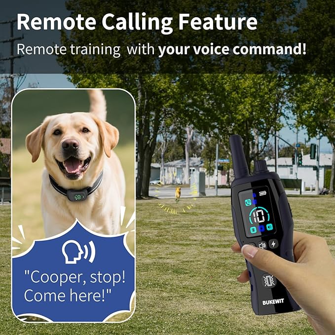 Dog Training Collar with Remote - 4900FT Dog Shock Collar for IP67 Waterproof with 4 Training Modes, Security Lock，Rechargeable E-Collar for All Breeds（10-120lbs）