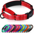 Martingale Collar for Dogs with Quick Release Buckle, Reflective Soft Padded & Escape Proof, Adjustable Nylon Dog Collars for Training & Daily Walking (Red,L)