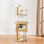 Cat Tree Tower for Indoor Cats 5-Tier Cat Tower Scratching Post Cat Climbing Frame with Climbing Steps and Swing Ball Pet Condo Cat Cage (53 * 53 * 28(cm))