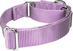 Mikivery Martingale Dog Collar Nylon Adjustable and Safety Training Metal Buckle Dogs Collars for Small Medium and Large Breed(Violet,M)